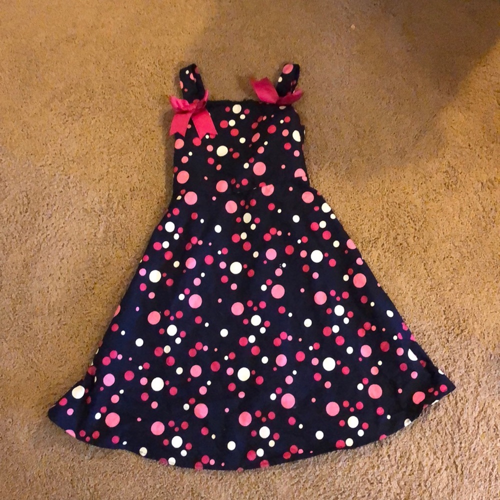 Now pink and purple polka dog dress